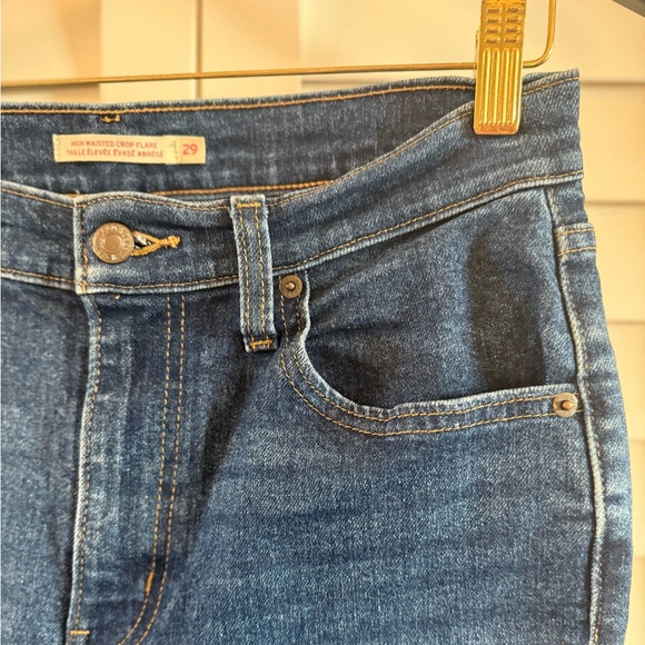 Levi's Women’s High Waisted Crop Flare Blue Denim Jeans Size 29 - Picture 6 of 13